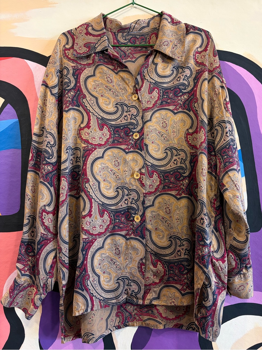 Silk Paisley Button Up Relaxed Fit